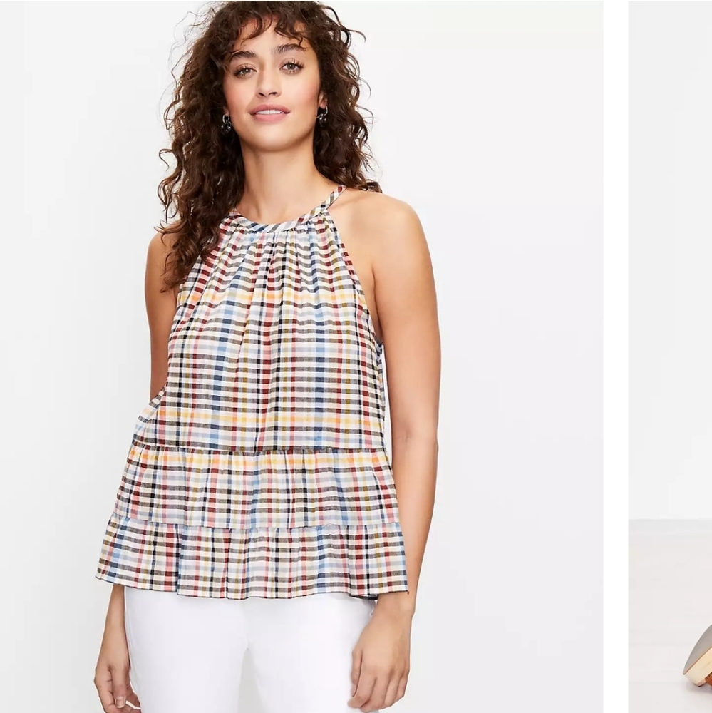 Multicolored halter top